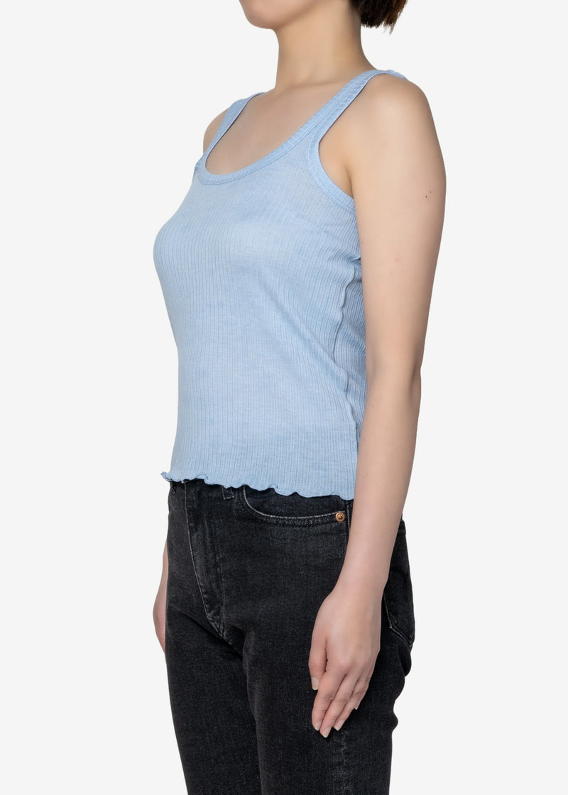 Tencel Solo Rib Tank Top in Blue