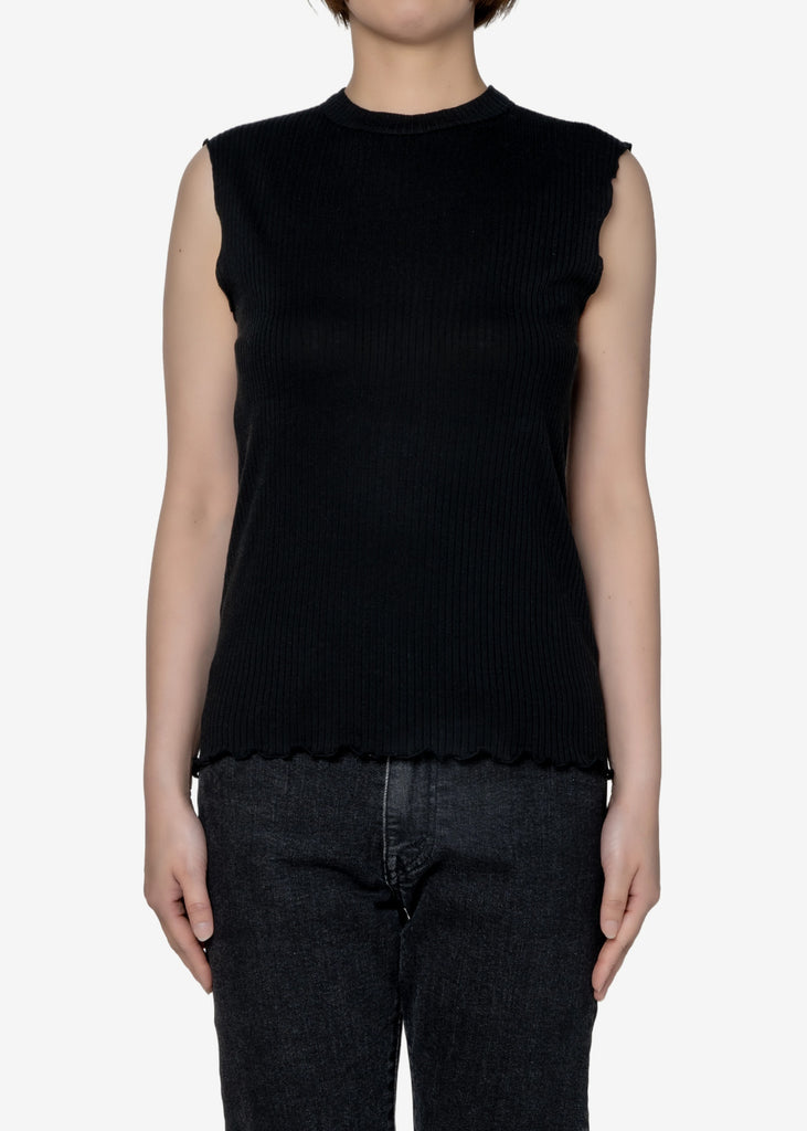 Tencel Solo Rib Sleeveless in Black