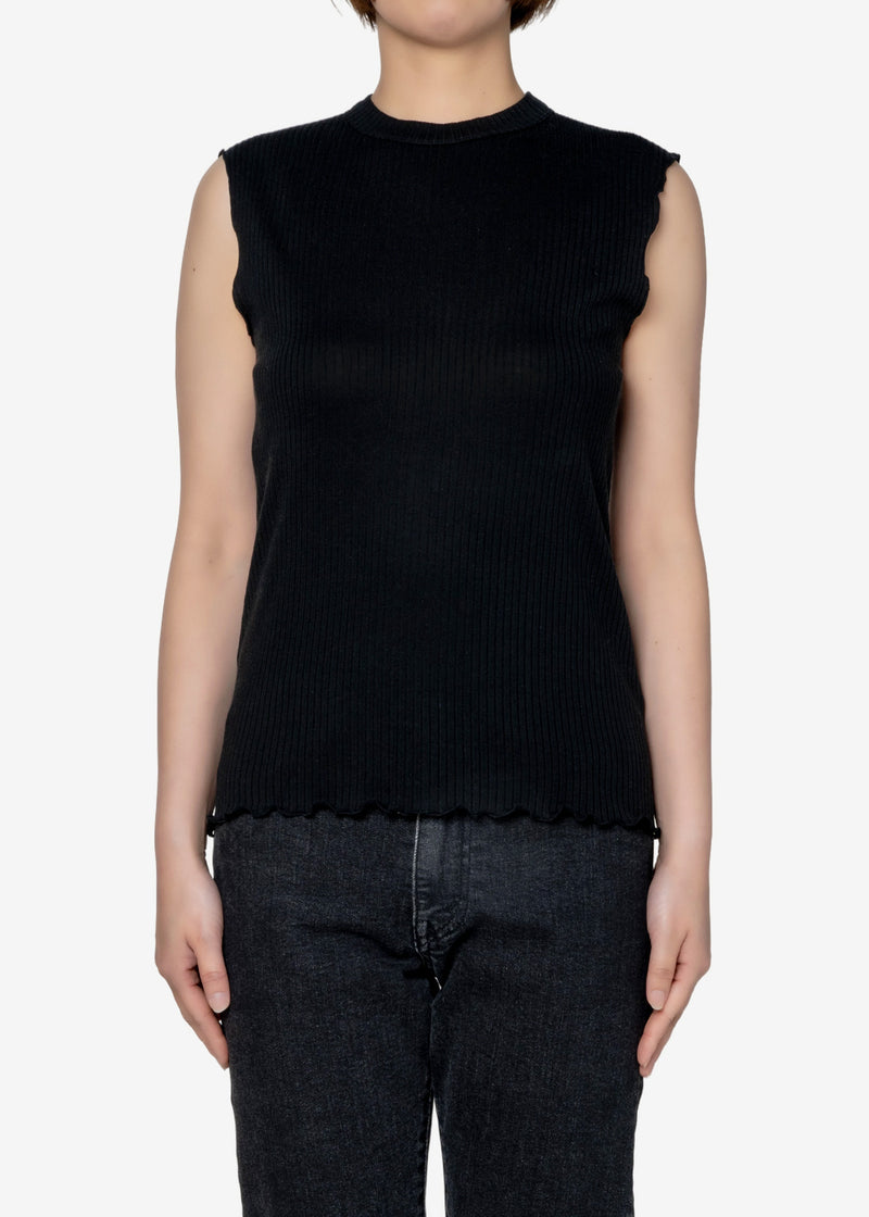 Tencel Solo Rib Sleeveless in Black