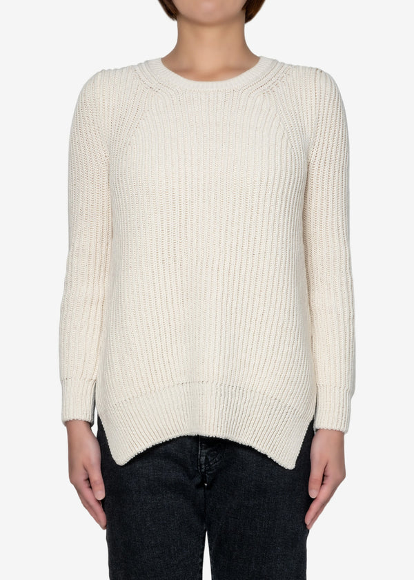 Cotton Balloon Sweater in Off White