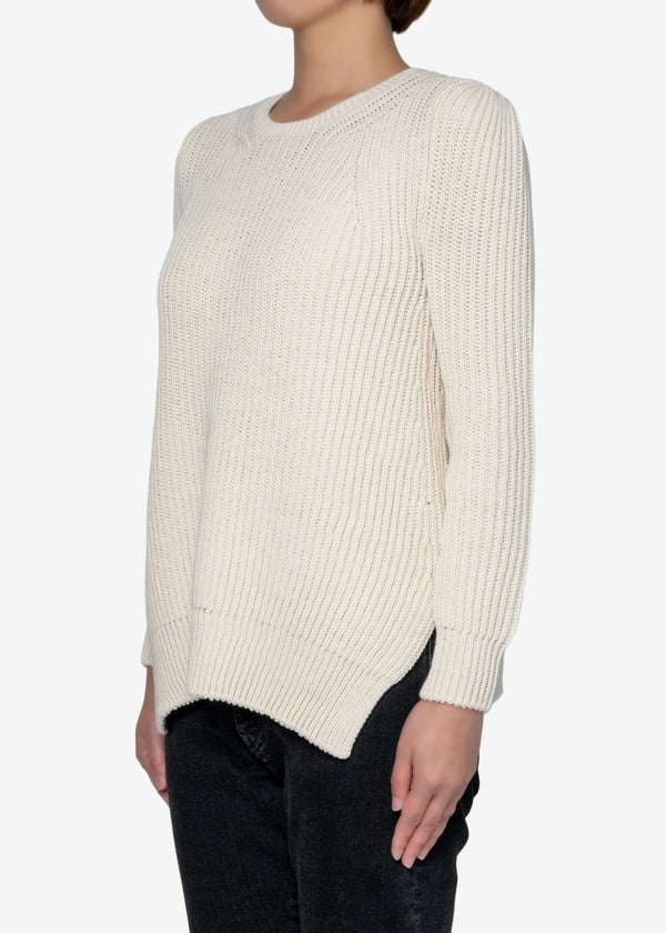 Cotton Balloon Sweater in Off White