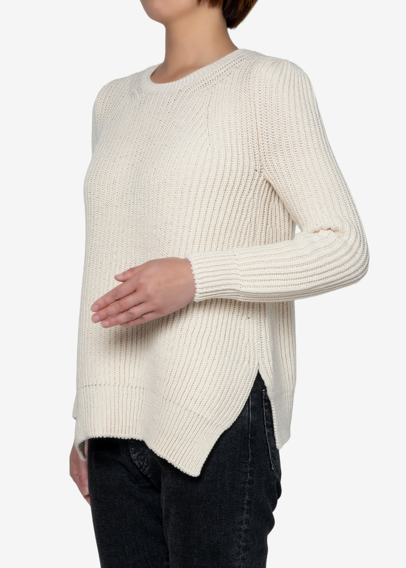 Cotton Balloon Sweater in Off White