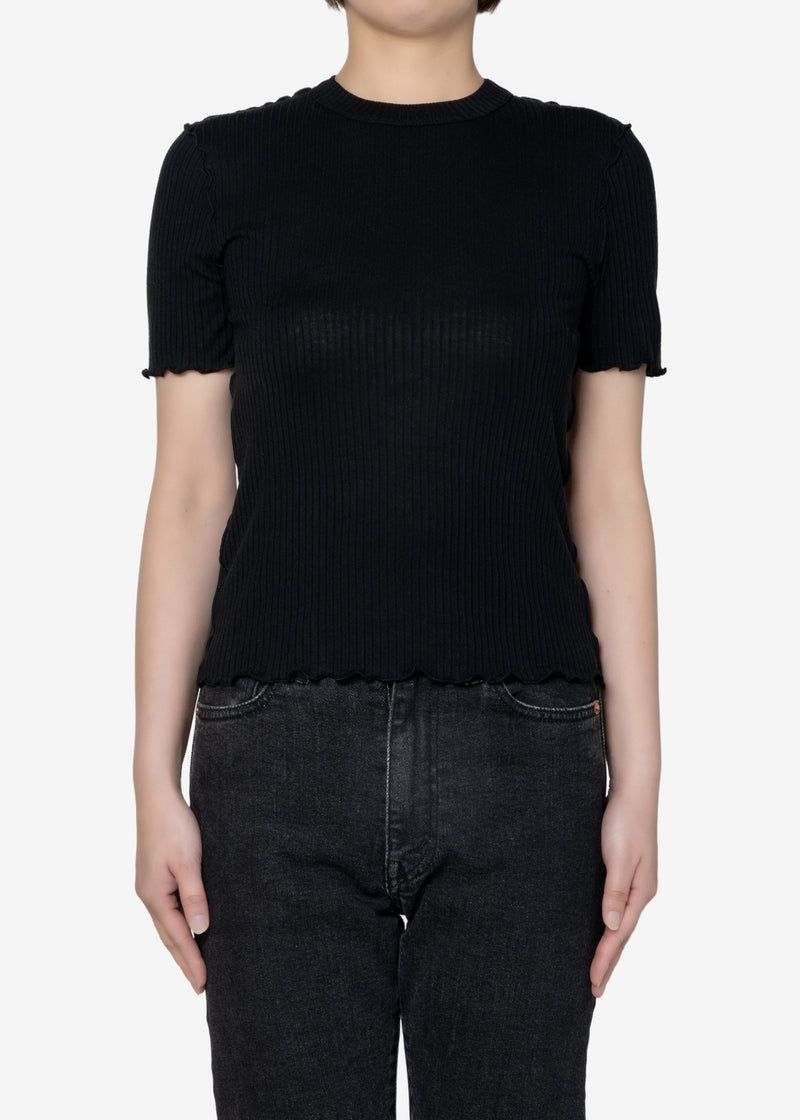 Tencel Solo Rib Tee in Black