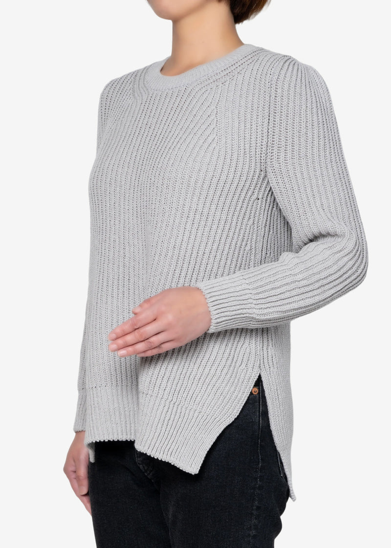 Cotton Balloon Sweater in Gray