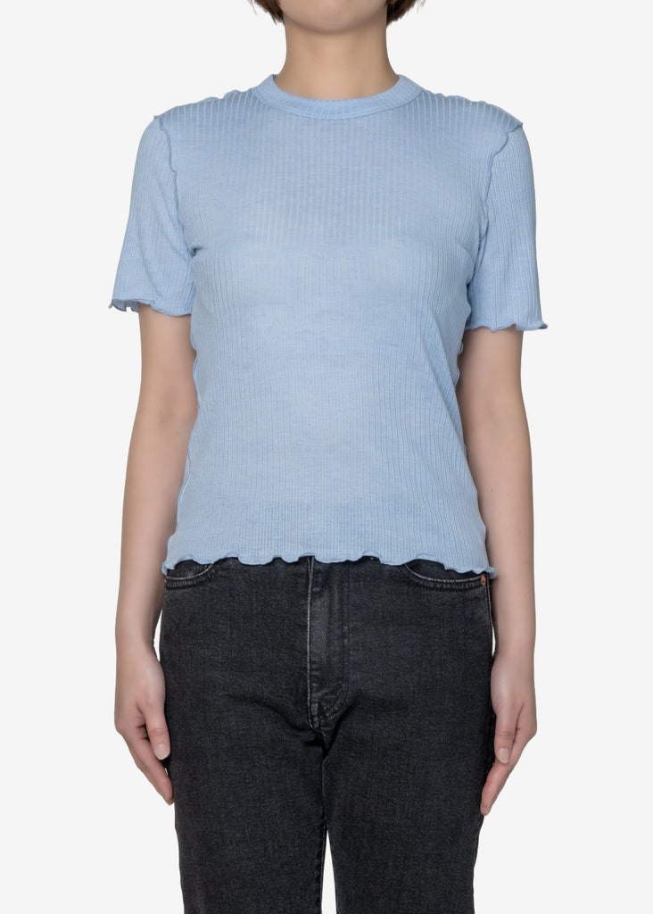 Tencel Solo Rib Tee in Blue