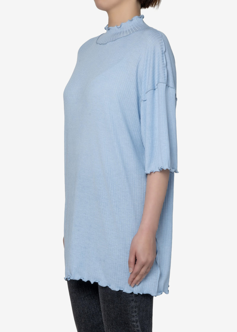 Tencel Solo Rib Big Tee in Blue