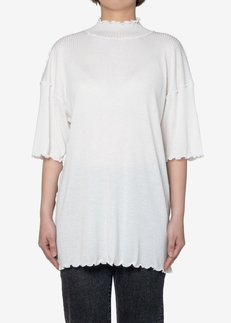 Tencel Solo Rib Big Tee in Off White