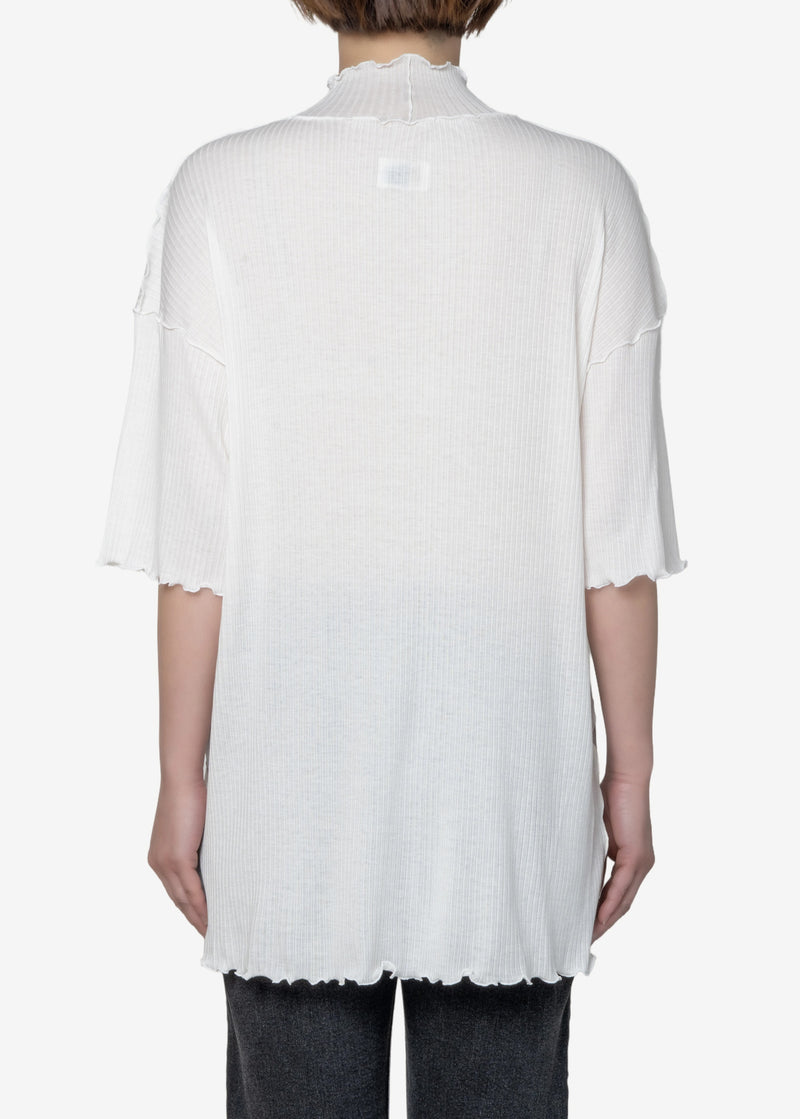 Tencel Solo Rib Big Tee in Off White