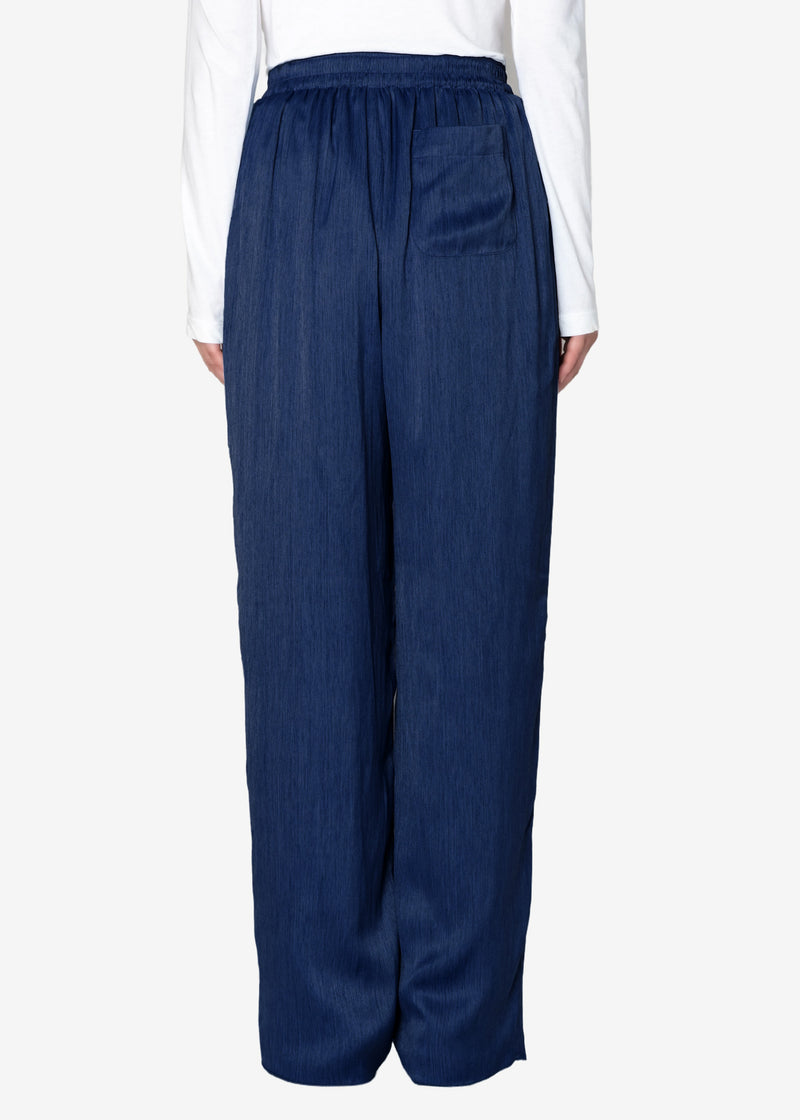 Satin Denim Tumbler Pants in Navy