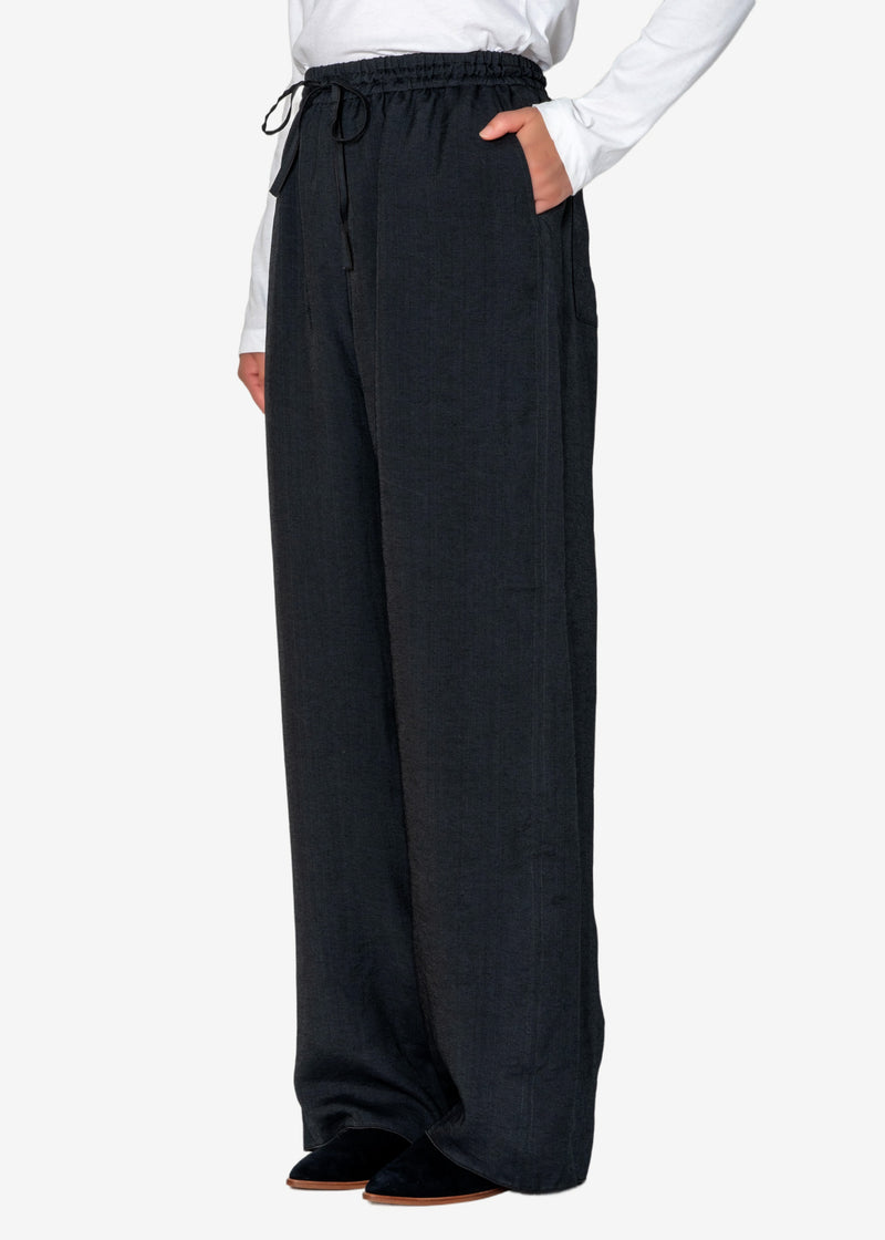 NALYA Silk Lyocell Pants in Black