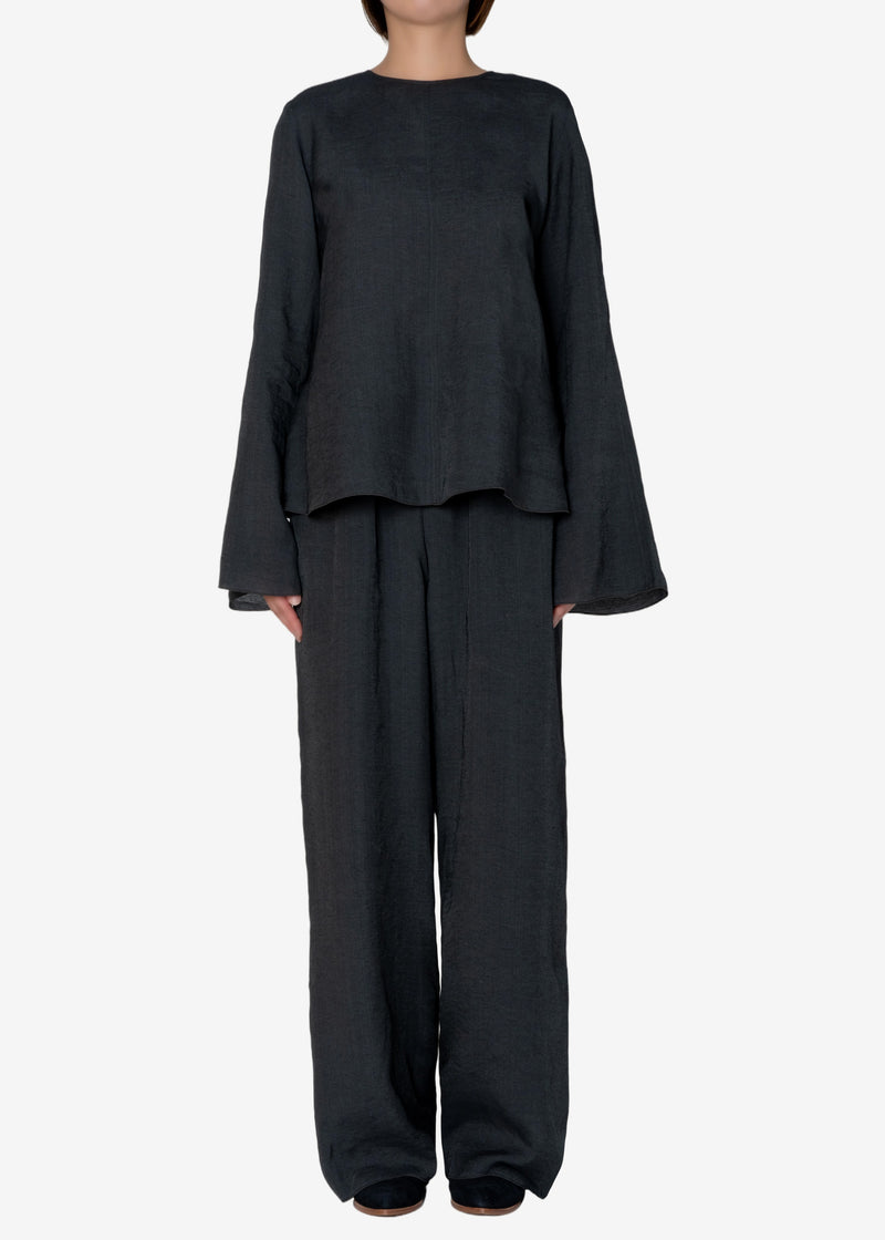 NALYA Silk Lyocell Pants in Black