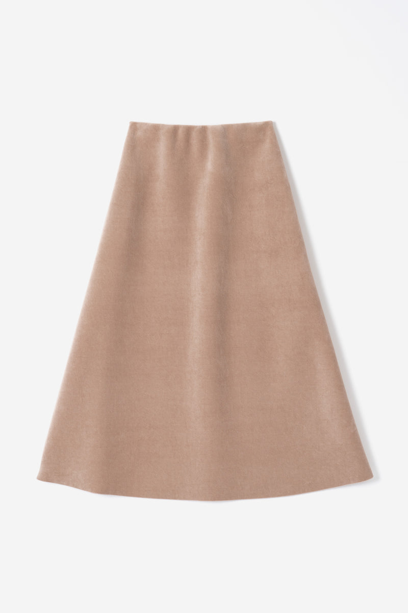 Velour Bonding Skirt in Beige