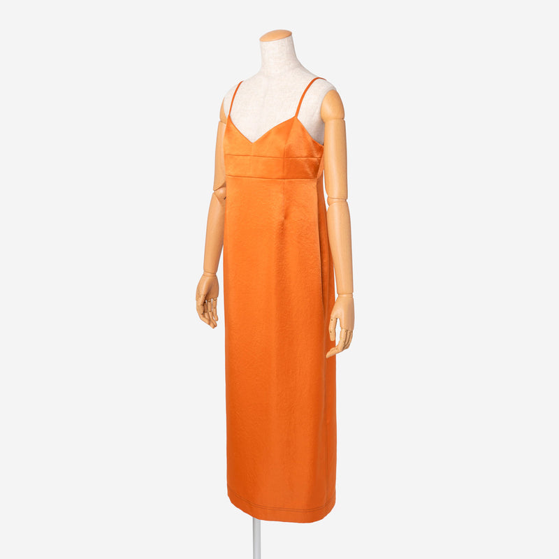 Vintage Pure Satin Dress in Amber