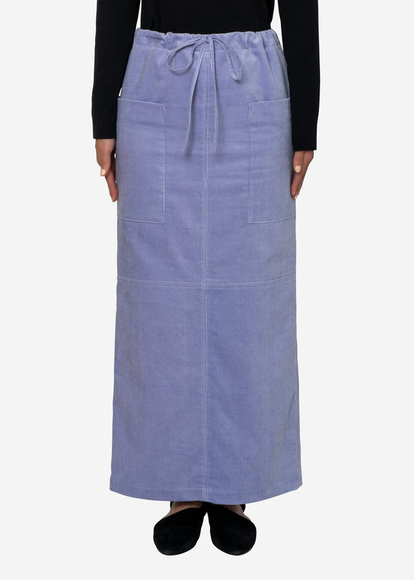 Cotton Linen Corduroy Skirt in Purple