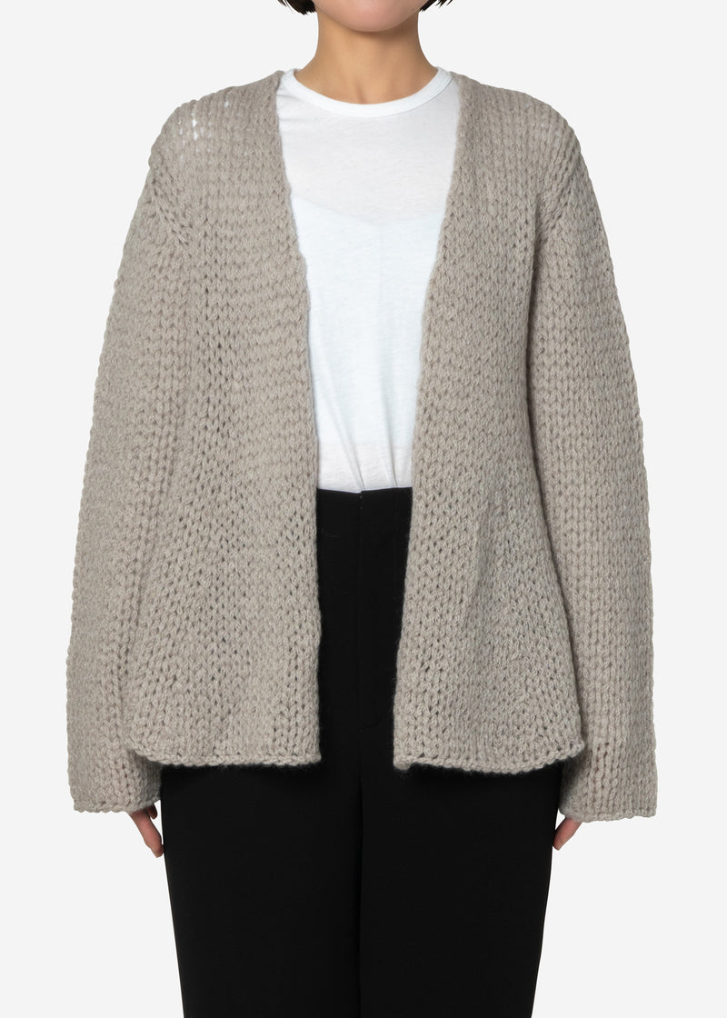 Lily Kid Mohair Flare Cardigan in Black