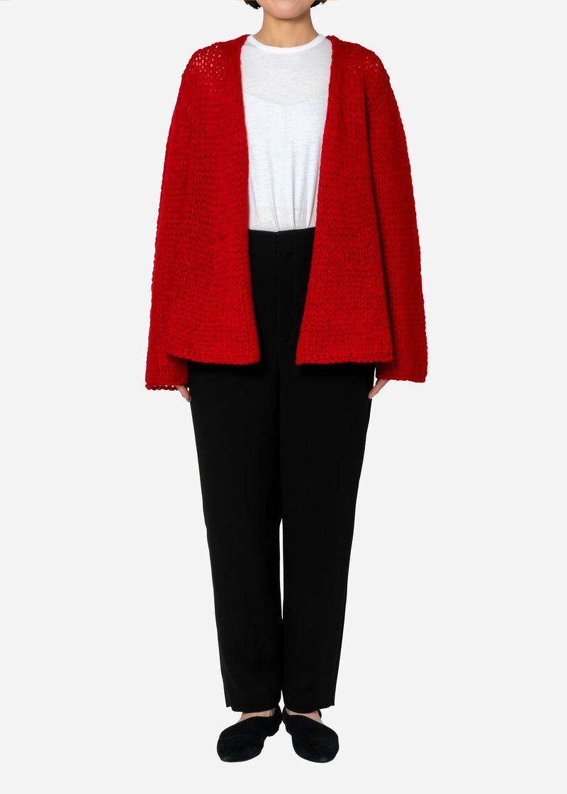 Lily Kid Mohair Flare Cardigan in Red – Greed International 