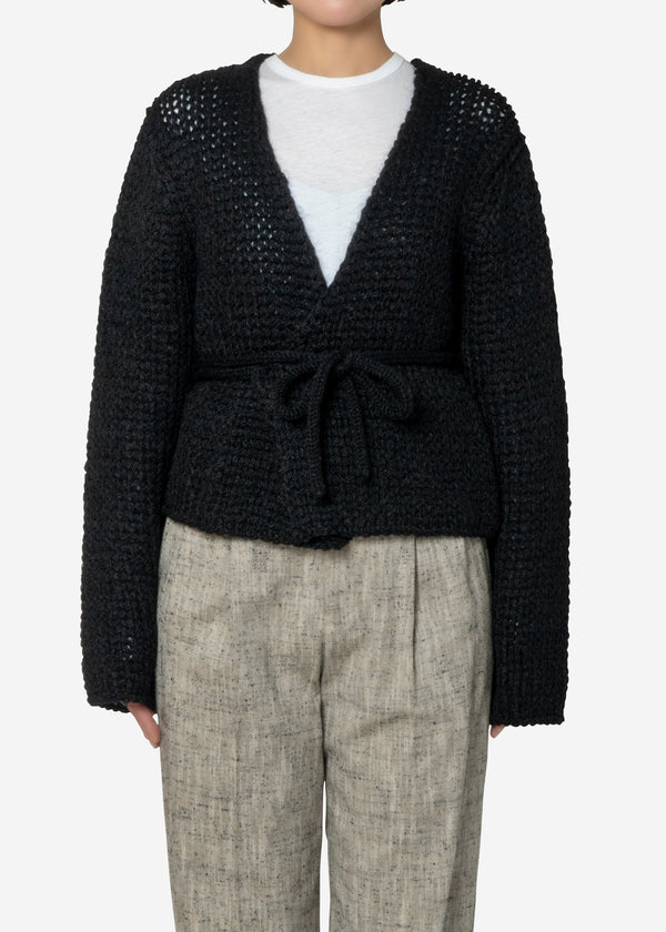 Lily Kid Mohair Cachecoeur Sweater in Black