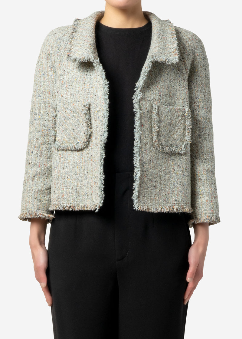 Canvas Nep Tweed Short Jacket in Other – Greed International ...