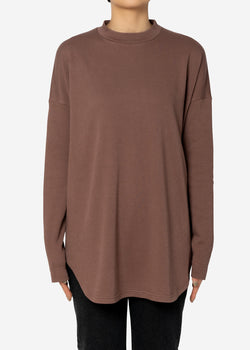 Spin air Superior Pima100 Big L/S Tee in Brown
