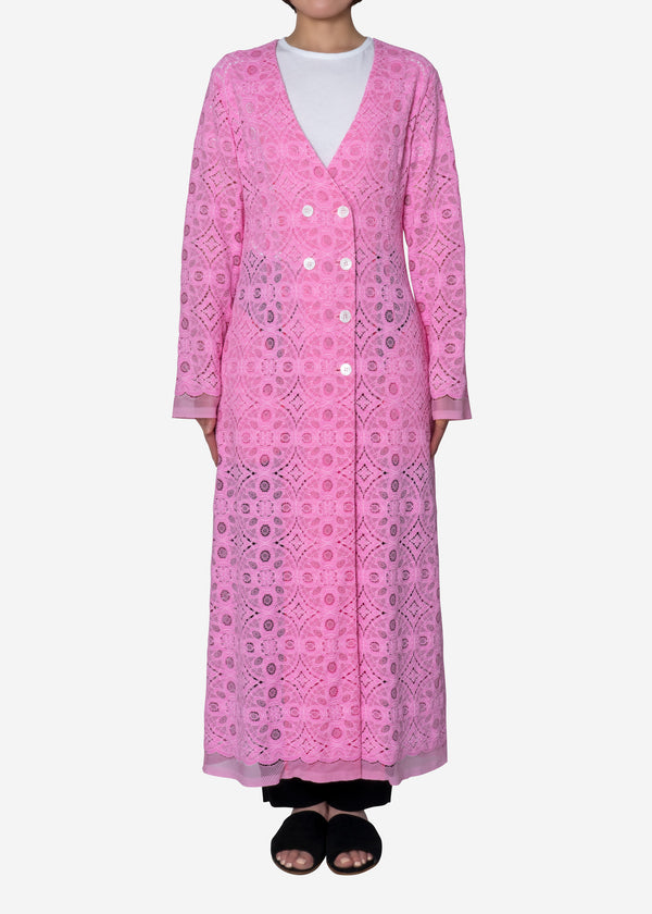 Scallop Lace Coat in Pink