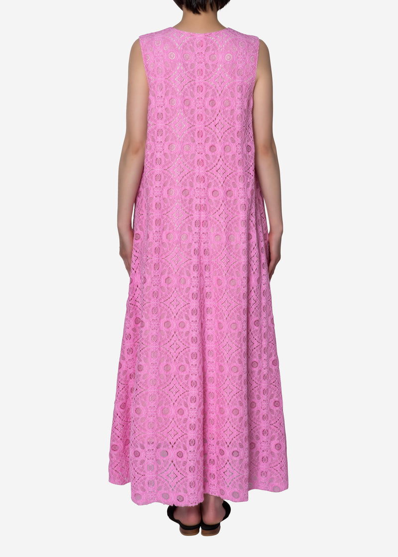 Scallop Lace Dress in Pink
