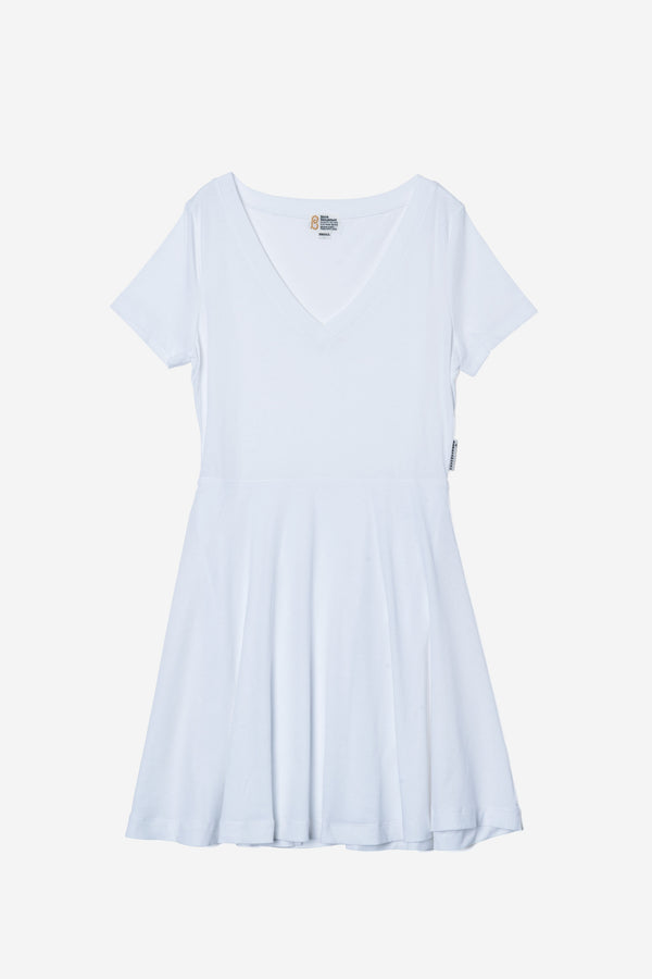 Technorama Standard Flared Skirt Dress in White