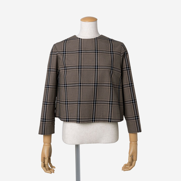 Classic Check Blouse in Brown Mix