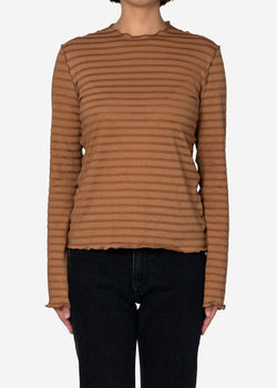 Rencil Stripe Long Sleeve Tee in Brown Mix