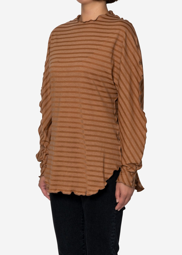 Rencil Stripe Dolman Sleeve in Brown Mix