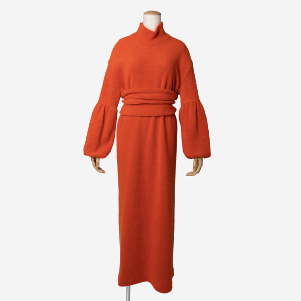 Super140 Boa Dress in Orange