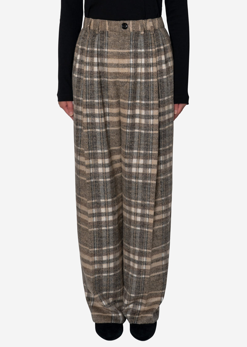 Shaggy Check Pants in Brown mix – Greed International Official