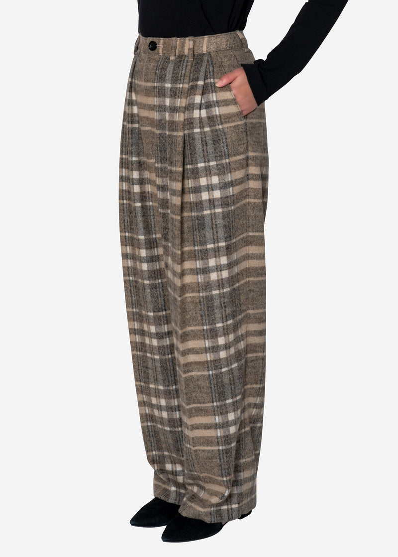 Shaggy Check Pants in Brown mix