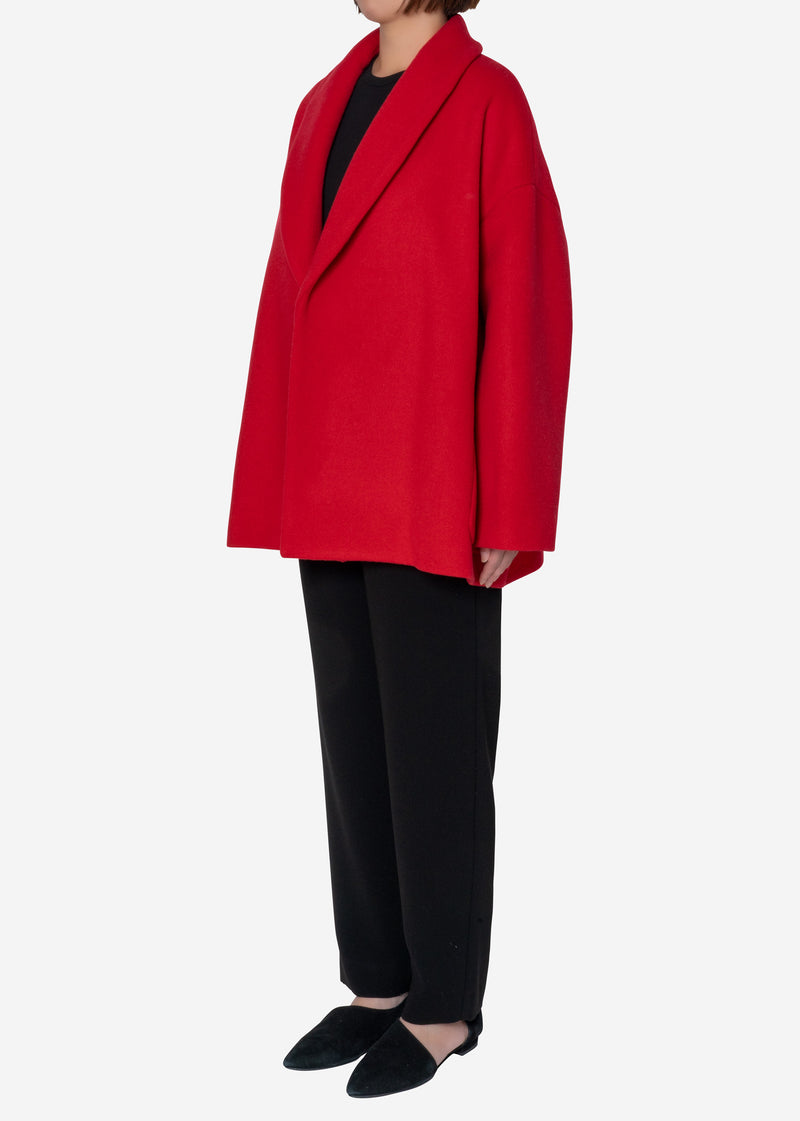 KIWI Wool Short Gown Coat in Red – Greed International Official Online Shop