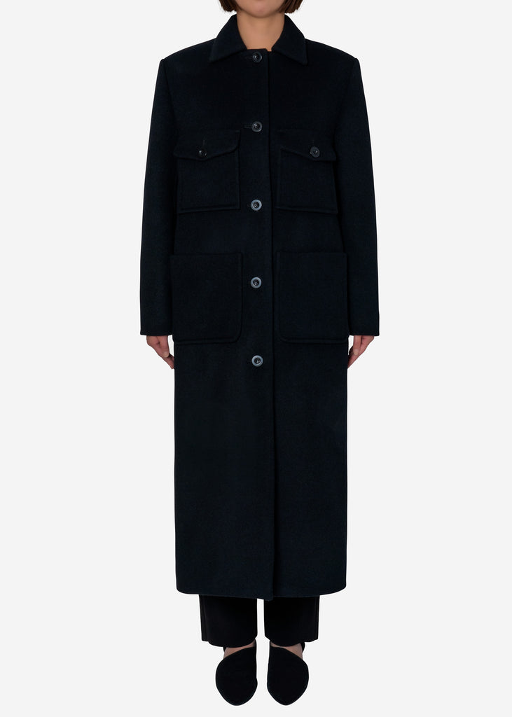 KIWI Wool Long Coat in Black – Greed International Official Online