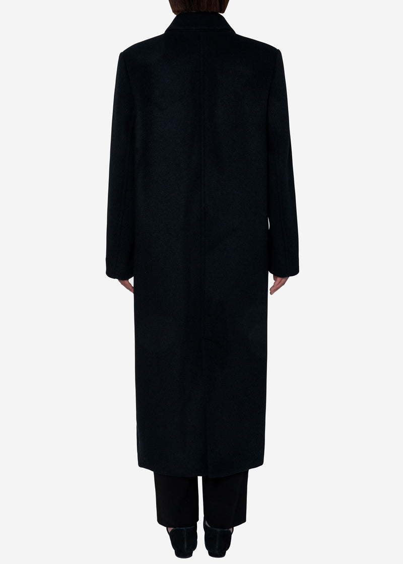 KIWI Wool Long Coat in Black