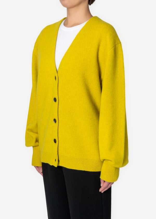 Cashmere Lambs Cardigan in Yellow