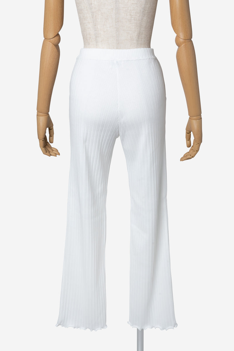 Random Rib Pants in White
