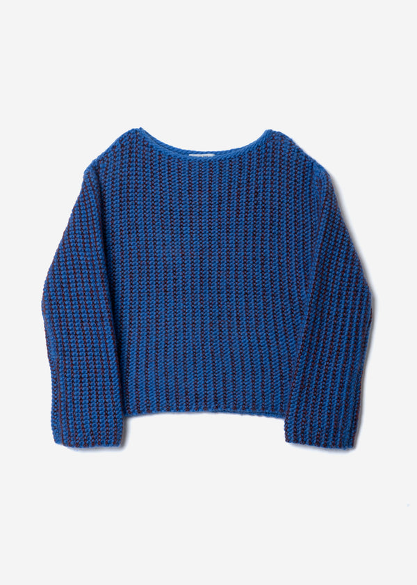 Roving Mohair Knit Tops in Blue