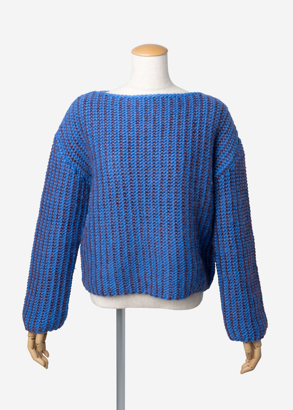 Roving Mohair Knit Tops in Blue