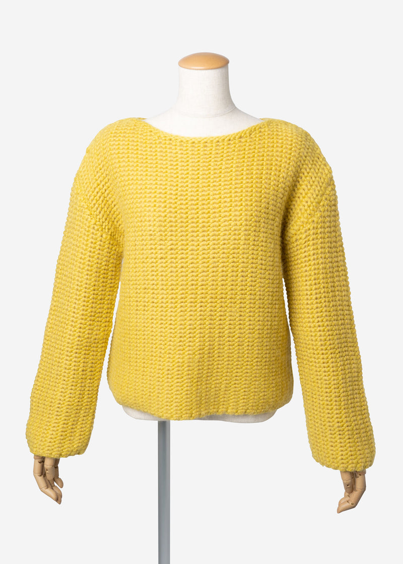 Roving Mohair Knit Tops in Yellow