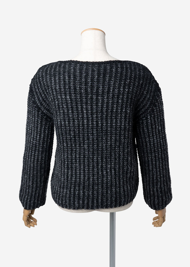Roving Mohair Knit Tops in Black