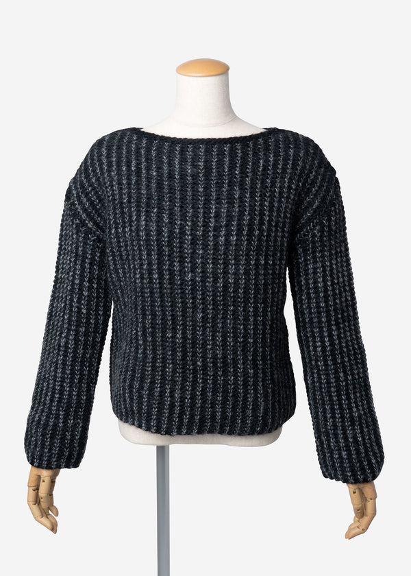 Roving Mohair Knit Tops in Black