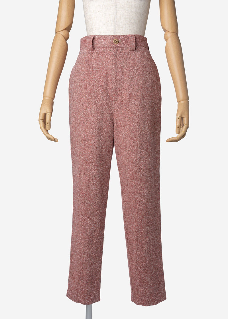 Jazz Nep Tweed Balloon Pants In Red Mix