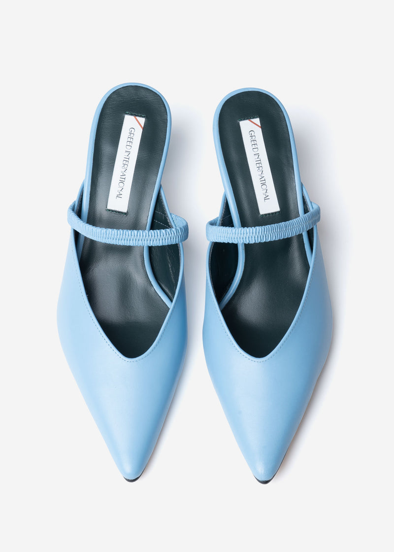 Band Mules in Light Blue