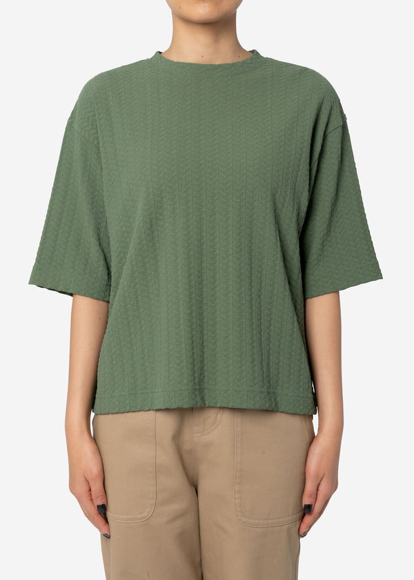 Twist Links Crew Neck Short Sleeve in Olive