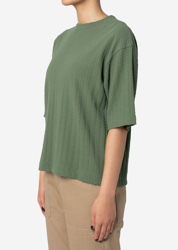 Twist Links Crew Neck Short Sleeve in Olive