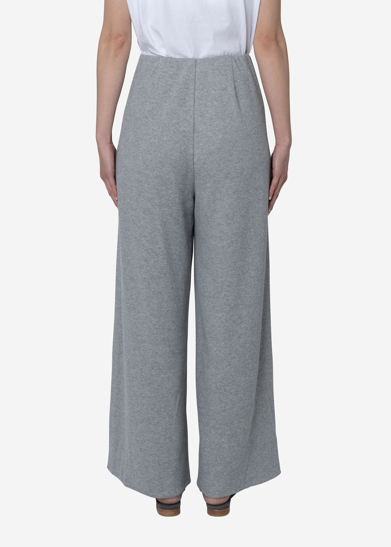 Soft Cotton Rib Pants in Gray