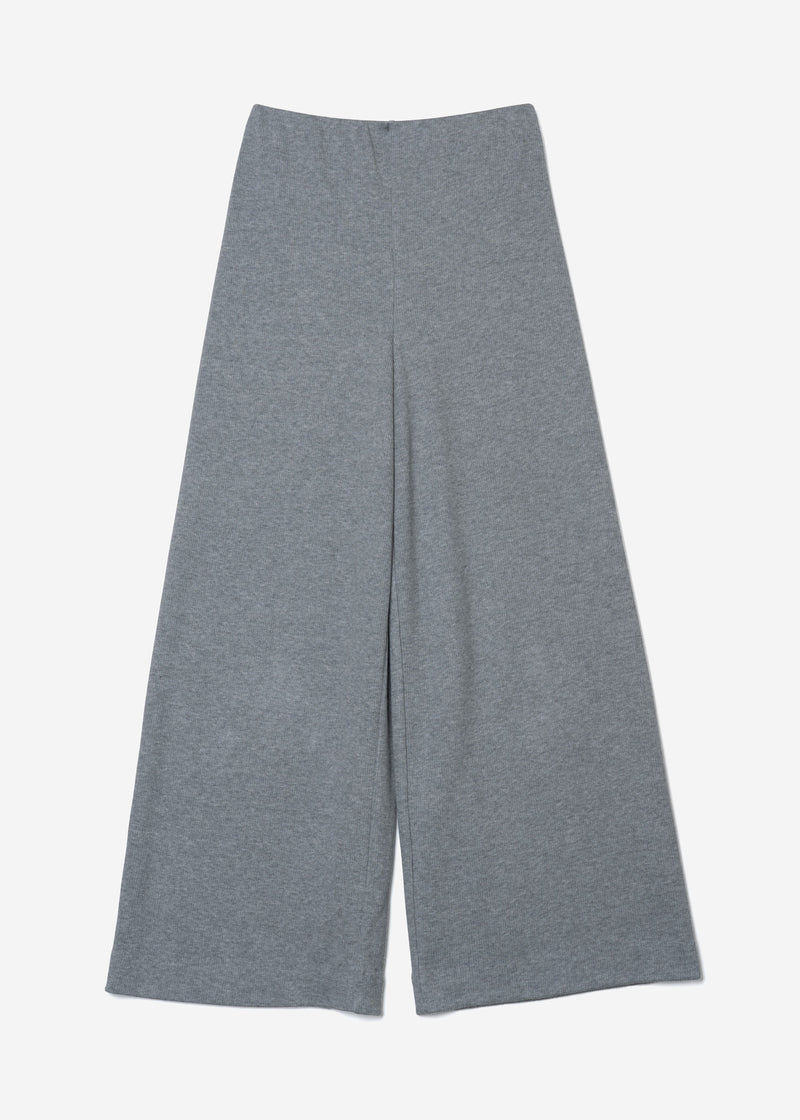 Soft Cotton Rib Pants in Gray