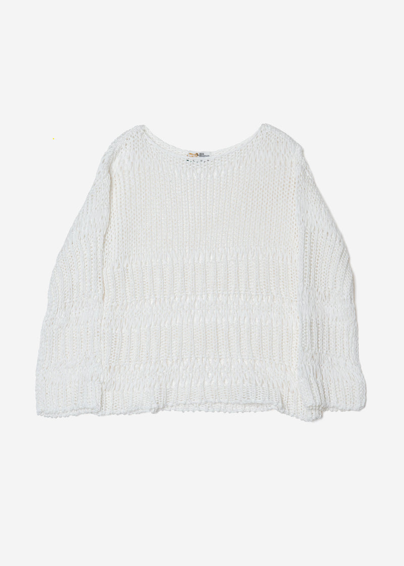 Loose Cotton Sweater in Off White