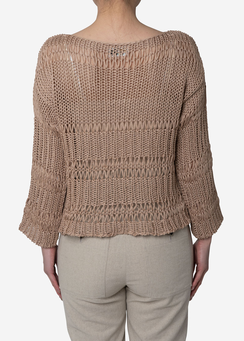Loose Cotton Sweater in Beige